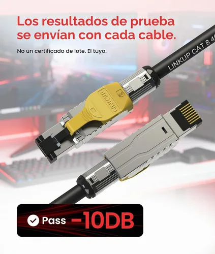 Vista 4 de LINKUP Cable Ethernet Cat 8 Cable largo de Internet Conexión LAN de alta velocidad Conectores RJ45 Uso con Cat 5/Cat 6/Cat 7 Óptimo