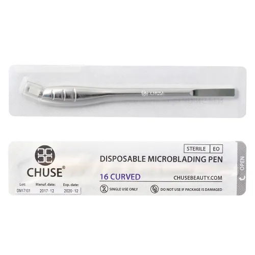 Vista 4 de CHUSE M66 Microblading - Herramientas desechables – Paquete de 5 piezas de 16 bolígrafos de microblading en forma de U de 0.010 in – Suministros