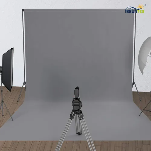 Vista 2 de ISSUNTEX Telón de Fondo Gris de 5 x 6.5 pies, Estudio Fotográfico, Pantalla Plegable de Alta Densidad para Fotografía de Video y Televisión