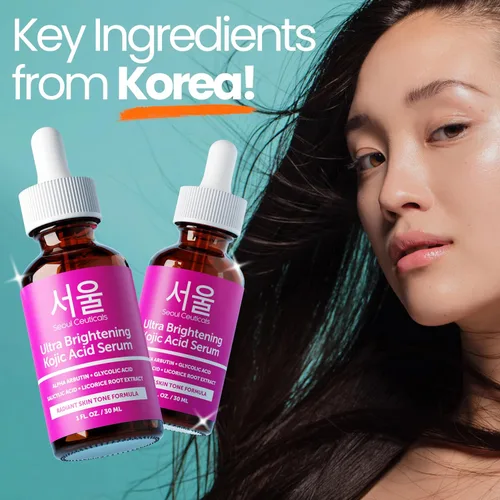 Vista 8 de SeoulCeuticals Korean Skin Care - Suero de ácido kójico Alpha Arbutin Serum – Suero corrector de manchas oscuras ácido glicólico + ácido salicílico