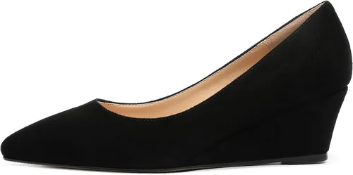 Vista 2 de Zapatos de tacón bajo con cuña para mujer, con puntera puntiaguda, de 2 pulgadas