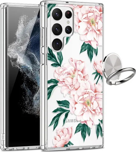 Vista 9 de Funda para Galaxy S22 Ultra, transparente para niñas y mujeres, resistente, a prueba de golpes, funda rígida para Samsung Galaxy S22 Ultra, azul