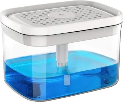 Vista 8 de MR.SIGA Dispensador de Jabón para Platos de Cocina, Portacepillas Premium 2 en 1, Dispensador de Bomba de Jabón para Lavado de Platos para Encimera