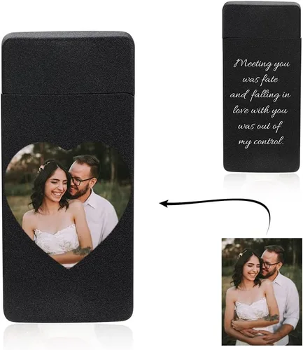 Vista 7 de Fortheday Encendedor eléctrico personalizado para hombres, encendedor grabado personalizado con encendedores recargables por USB para el día