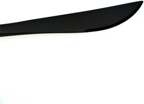 Vista 8 de JASHII 18/10 mate negro cubiertos de acero inoxidable 5 piezas Set, cuchillo tenedor ensalada tenedor postre cuchara de la cena, servicio de 1, lujo