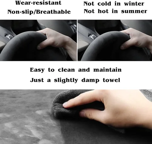 Vista 5 de Steering Wheel Covers for Nissan X-Trail Qashqai Rogue Sport Kicks Micra Leaf 2017-2019, Custom Car Steering Wheel Braid Cover