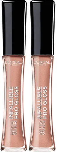 Vista 22 de L'Oreal Paris Makeup Infallible - Brillo labial hidratante de 8 horas, pétalo nude, 0.21 onzas líquidas Pétalo Desnudo