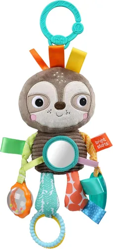 Vista 5 de Bright Starts Sloth Plush Playful Pals Take-Along - Cochecito sin BPA, juguete para bebé, edad recién nacido +