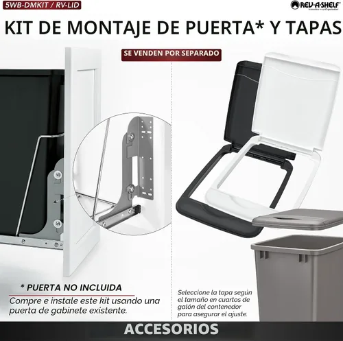 Vista 6 de Cesto de basura doble y extraíble RV V 15KD 18CS de Rev A Shelf