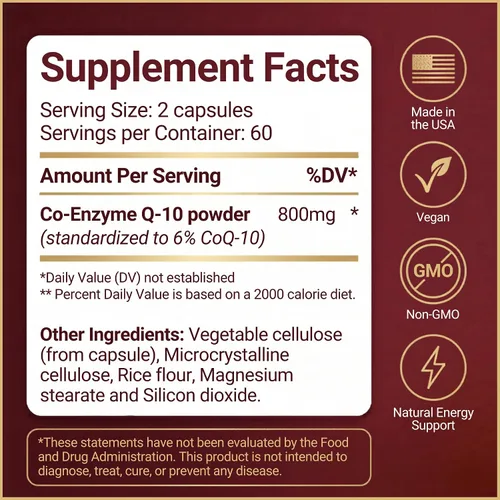 Vista 9 de CoQ10 Potente antioxidante (Cápsulas, 800 mg 120 Cápsulas)