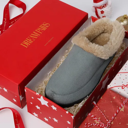Vista 5 de DREAM PAIRS Pantuflas lavables de piel sintética para hombre, forro cálido y cómodo y suela antideslizante, zapatos de invierno para dormitorio