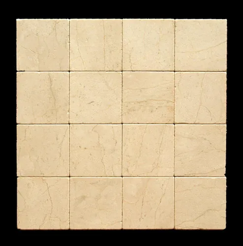 Vista 4 de Crema Marfil 4X4 - Azulejo de mármol