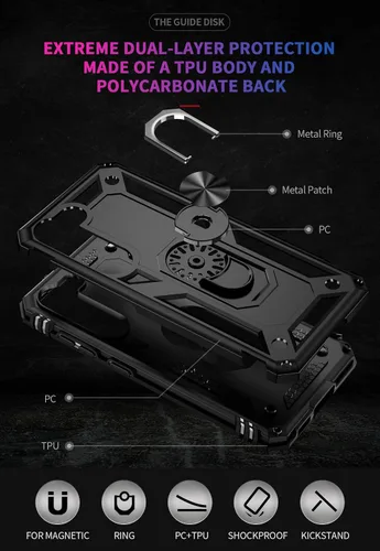 Vista 4 de ADDIT Funda S23 para Samsung Galaxy S23 de 6.1 pulgadas, con anillo de soporte, soporte ajustable, grado militar, protección resistente, a prueba