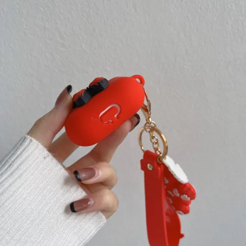 Vista 6 de Funda compatible con Airpods de 3ª generación 2021, bonita funda de silicona líquida de dibujos animados de mariposa 3D para niños y adolescentes