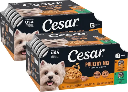 Vista 13 de Cesar Filets in Gravy - Alimento húmedo para perros, mezcla de aves