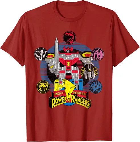 Vista 54 de Power Rangers Camiseta Megazord Asfalto