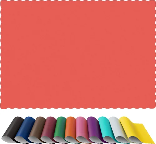 Vista 12 de Manteles de papel desechables con bordes ondulados (100, Negro) Disposable paper placemats, scalloped-edge design, black, 100 count, quick table