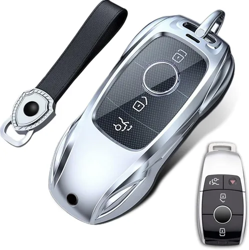 Vista 4 de Key Fob Case Cover Protection Keychain Compatible for Mercedes-Benz A-Class C-Class E300L C63 E63 A200 CLA CLS