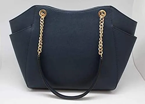 Vista 2 de MICHAEL Michael Kors Jet Set viaje Saffiano cadena grande hombro Total estilo 35T5GTVT3L Navy SaffianoGold Hardware