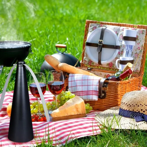 Vista 5 de 3 ventiladores para moscas al aire libre para mesas, para interiores y exteriores, para comidas, alimentos y moscas, mantienen las moscas alejadas
