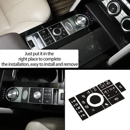 Vista 3 de Para Land Rover Range Rover Vogue 2015-2016 Pantalla de engranajes de consola central, interruptor de botón de modo terreno, accesorios decorativos