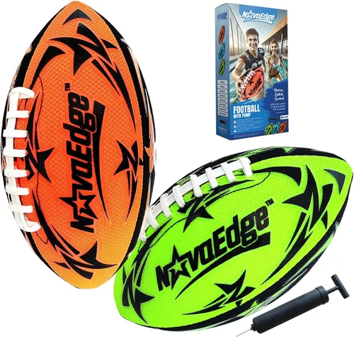 Vista 9 de Hydro Water Football - 9.25-Inch Mesh Outer with Rubber Bladder for All Ages - Pool, Lake, Beach Play Textured Grip with Real Laces Includes