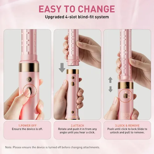 Vista 7 de Mythsight Dual Voltage StyleVibe 8-en-1 Secadora de pelo y cepillo secador de pelo con estuche de viaje - Rulos de envoltura automática (L/R)
