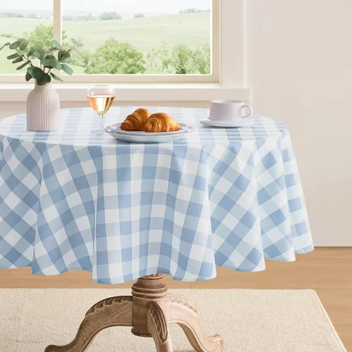 Vista 12 de Mantel a cuadros rectangular de gingham, impermeable, sin arrugas, manteles de búfalo a cuadros para mesa, lavables para comedor, fiestas y picnic