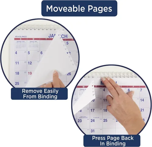 Vista 5 de AT-A-GLANCE - Calendario de pared 2022, 12 x 27 pulgadas, grande, Move-A-Page, tres meses (PMLF1128)