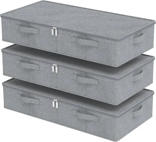 Vista 8 de Contenedor de almacenamiento debajo de la cama, contenedores plegables debajo de la cama, organizadores de armario con tapa para organizar ropa