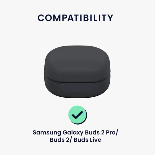Vista 2 de kwmobile - Funda de silicona para Samsung Galaxy Buds 2 Pro/Buds 2 / Buds Live - Funda de silicona para carga de auriculares, soporte protector