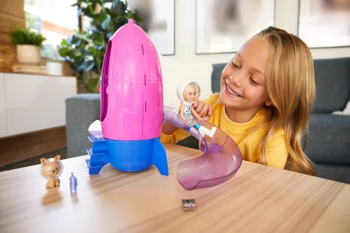 Vista 2 de Barbie Space Discovery Chelsea Doll & Rocket Ship - Set de juego con cachorro