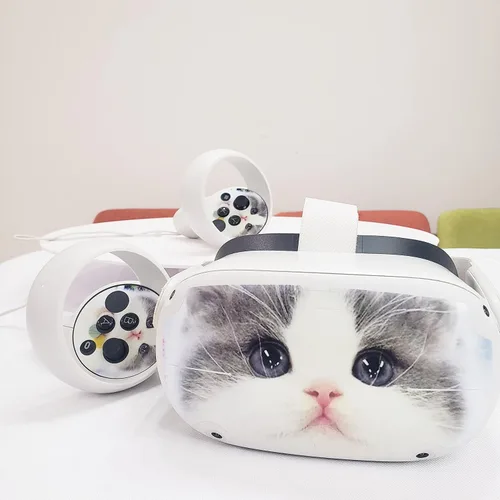 Vista 3 de LCHH -Calcomanías de vinilo para auriculares VR, compatibles con Oculus Quest 2, auriculares y controladores de realidad virtual, calcomanía