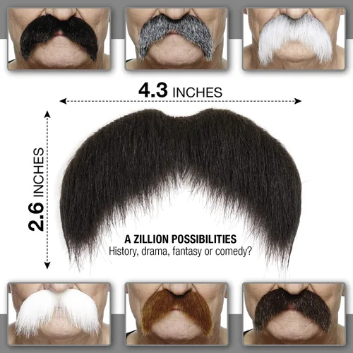 Vista 18 de Mustaches Bigotes falsos autoadhesivos, original, estilo morsa, M
