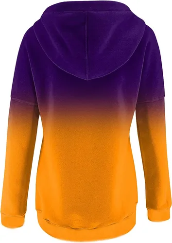 Vista 5 de WKSCLPAI Sudadera con capucha para mujer, de manga larga, ajuste holgado, estilo occidental, ropa