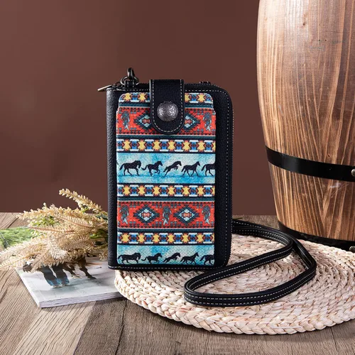 Vista 2 de Montana West Bolsos cruzados pequeños occidentales para teléfono celular para mujer