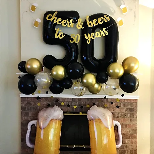 Vista 6 de Globo negro del número 0 para niñas y niños, 40 pulgadas, grande, número 0-9, de papel de aluminio, de Mylar para helio, juego de globos digitales