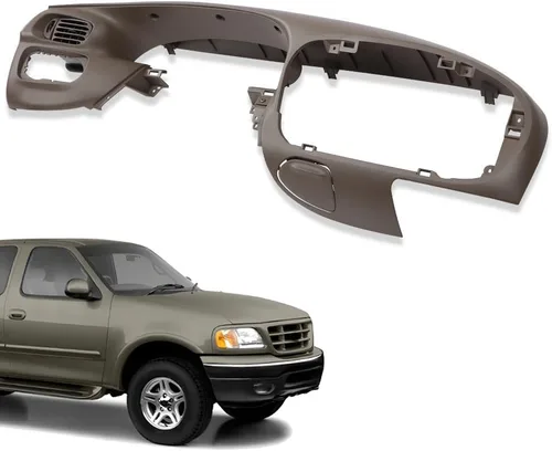 Vista 8 de CHEDA Cubierta de bisel de tablero frontal central marrón compatible con Ford F150/Ford Expedition 1997 1998 1999 2000 20001 2002 2003