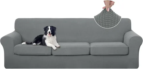 Vista 61 de U-NICE HOME Funda elástica para sofá de 3 piezas, funda de sofá lavable con cojín de asiento individual para sofá de 2 cojines, apta para mascotas