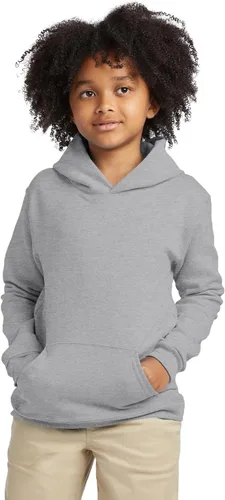 Vista 3 de Hanes Sudadera con capucha EcoSmart de forro polar para niños, sudadera con capucha para niños, sudadera sin botones Ceniza