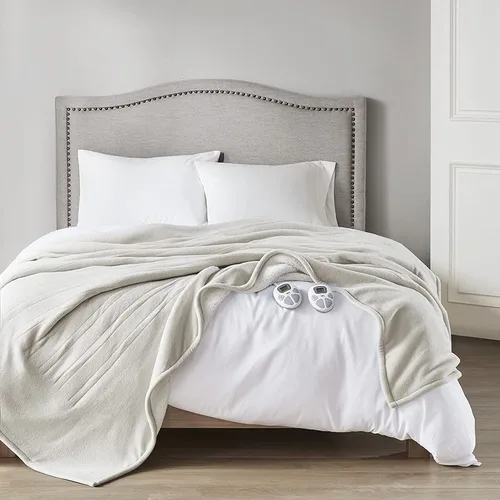 Vista 21 de Serta - Manta de vellón sherpa reversible, ultrasuave y tejida, manta térmica, manta eléctrica; cómoda, agradable y abriga y protege del frío