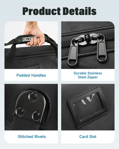 Vista 6 de Findway Bolsas de viaje de golf para aerolíneas con ruedas, Oxford resistente 1680D y ABS funda rígida para proteger palos de golf, ligeras