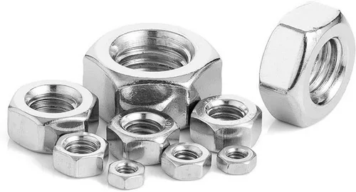 Vista 2 de Tuerca hexagonal de acero inoxidable, paquete de 50 (M2)