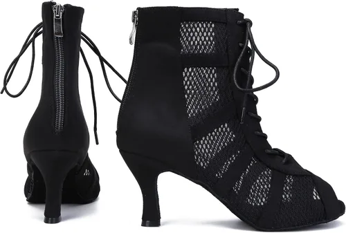 Vista 6 de Zapatos de baile latino para mujer, zapatos de baile de salsa para mujer, tacón de 3 pulgadas