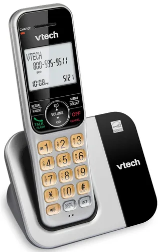 Vista 12 de Sistema de teléfono inalámbrico VTech para el hogar con bloqueo de llamadas, pantalla grande y botones, pantalla retroiluminada, altavoz