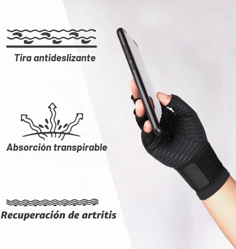 Vista 2 de THX4COPPER Guantes de compresión para artritis con correa, para túnel carpiano, mecanografía, soporte