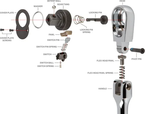 Vista 9 de TEKTON Trinquete de liberación rápida con cabeza flexible de 1/2 pulgadas x 10-1/2 pulgadas SRH31210