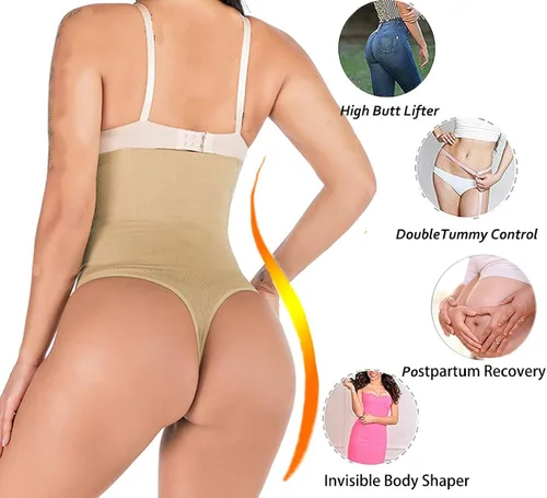 Vista 2 de Hioffer 328 - Tanga con faja moldeadora de cintura, reductor de abdomen, ropa