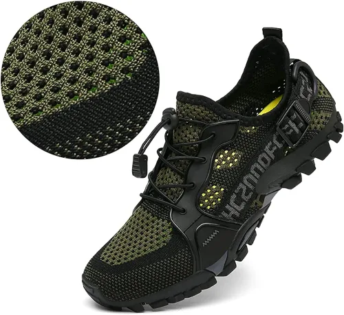 Vista 3 de TANGYUGEN Zapatos de agua para hombre y mujer, zapatos de senderismo al aire libre, secado rápido, zapatos acuáticos para playa, senderismo