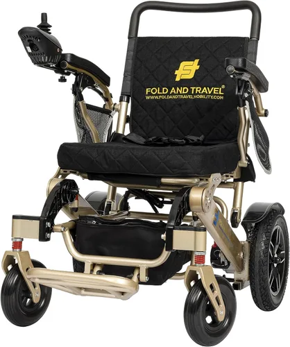 Vista 11 de Silla de ruedas eléctrica plegable ligera Silla de ruedas resistente de alta potencia (negro)